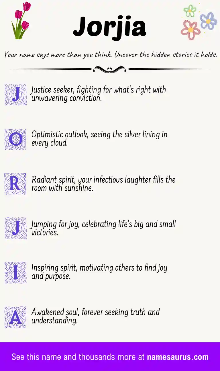 Acrostic poem about Jorjia.