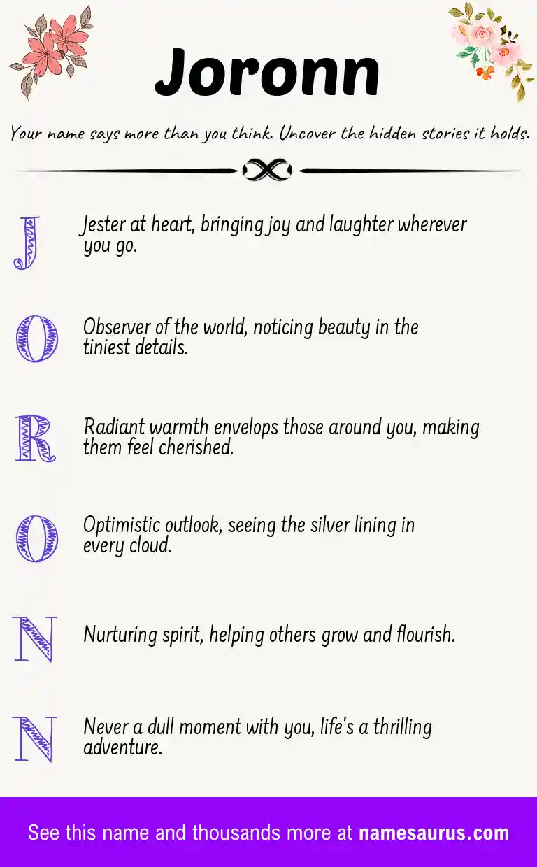 Acrostic poem about Joronn.