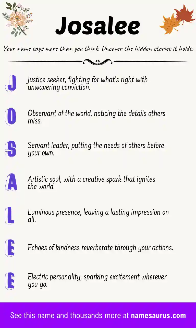Acrostic poem about Josalee.