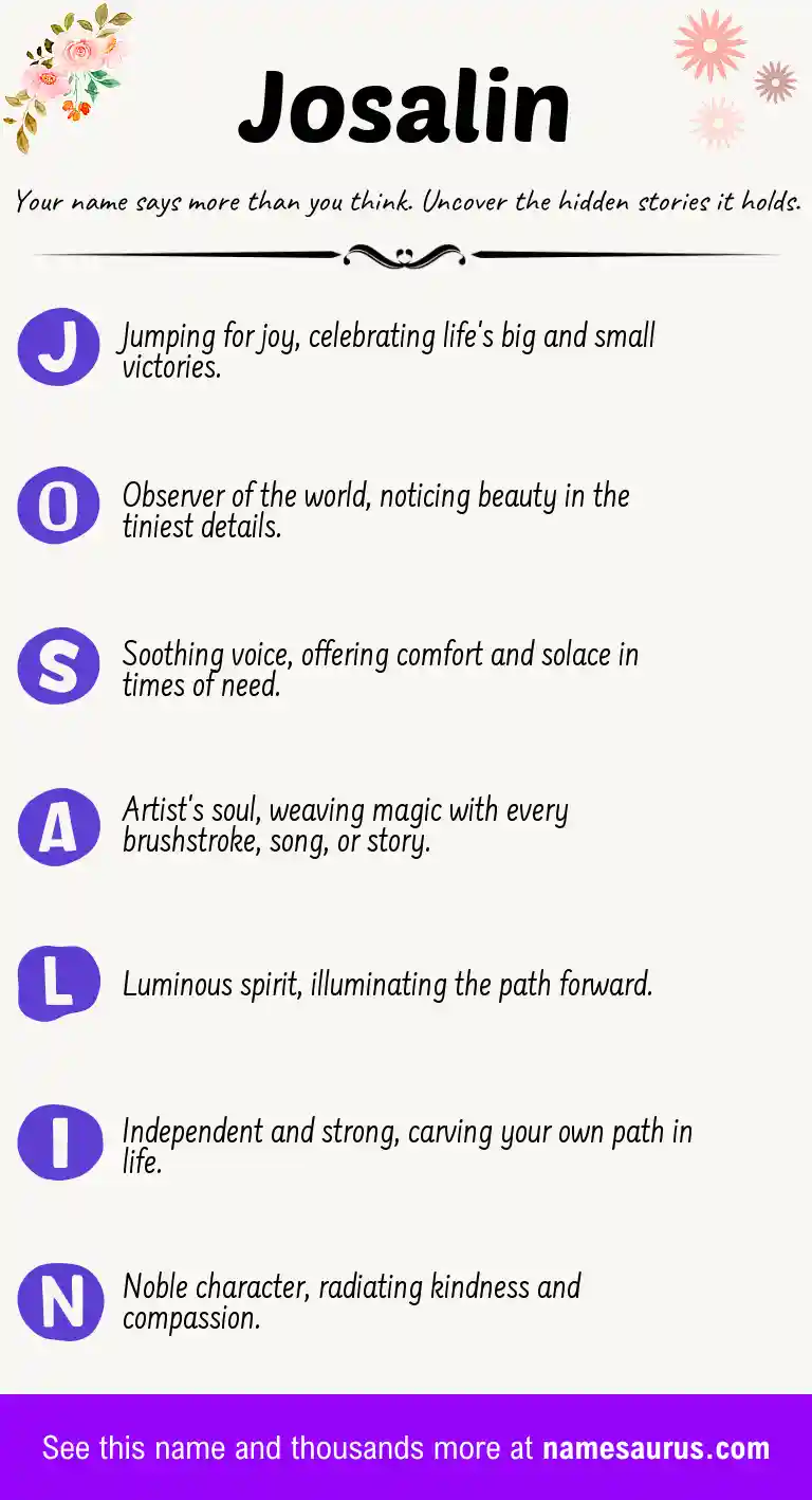Acrostic poem about Josalin.