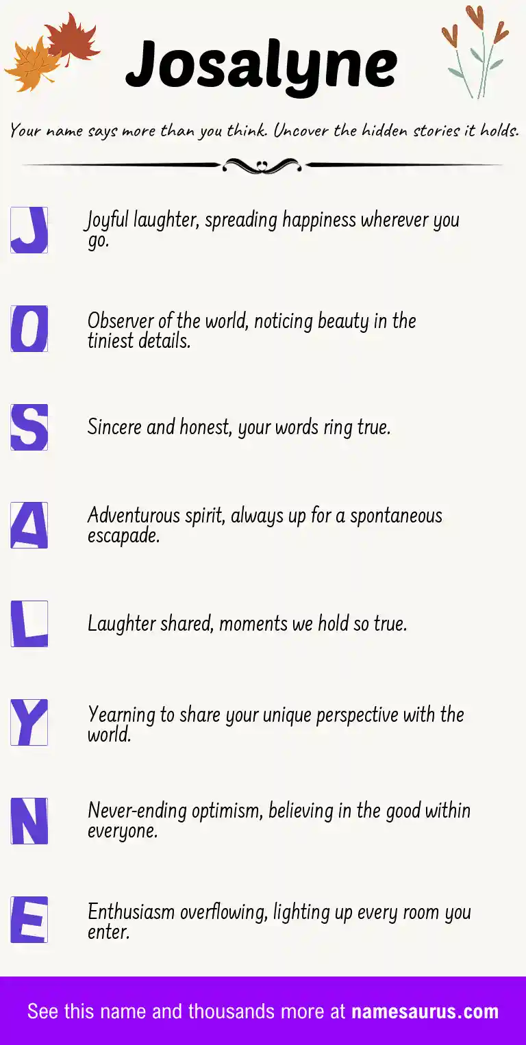 Acrostic poem about Josalyne.