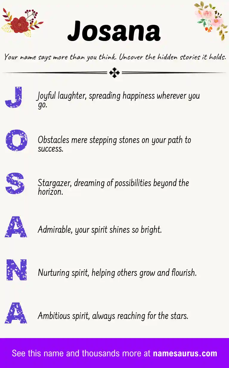 Acrostic poem about Josana.