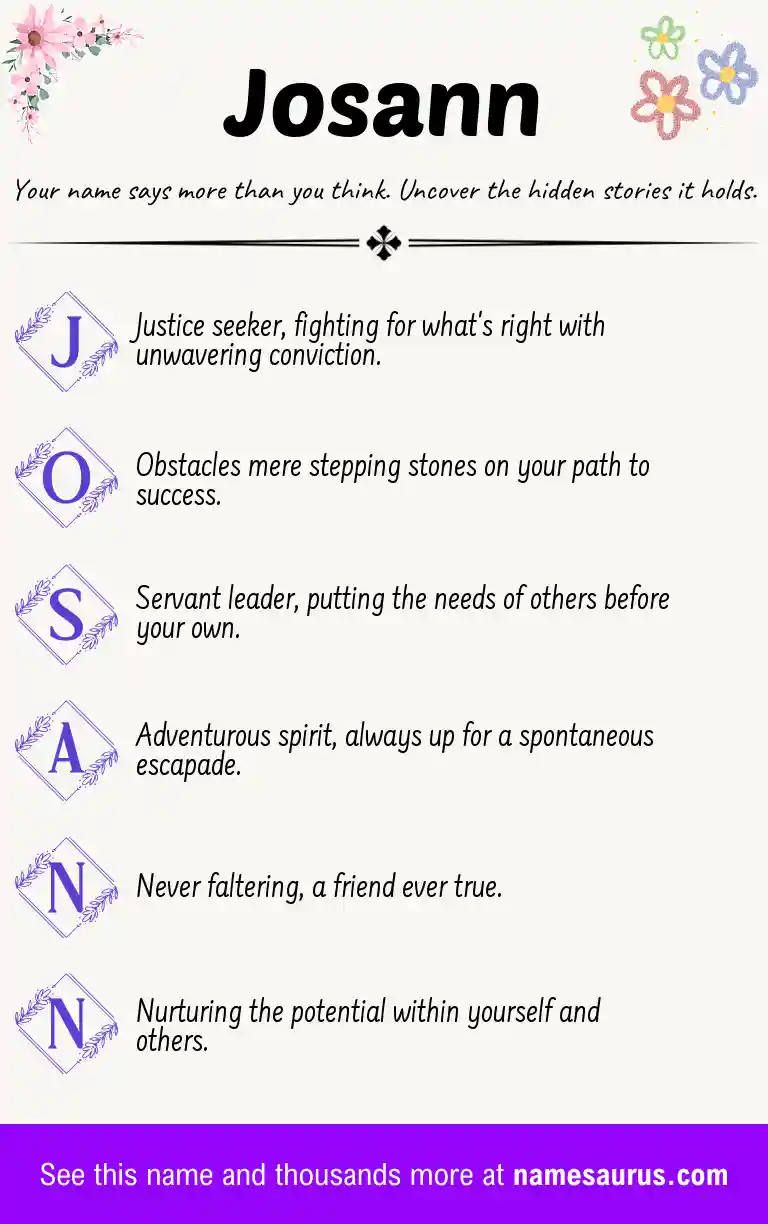Acrostic poem about Josann.