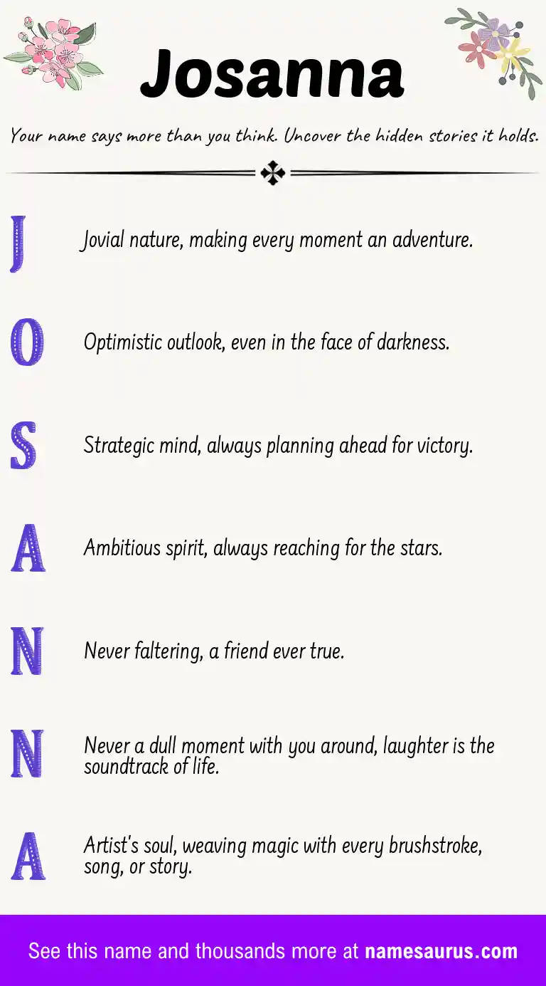 Acrostic poem about Josanna.
