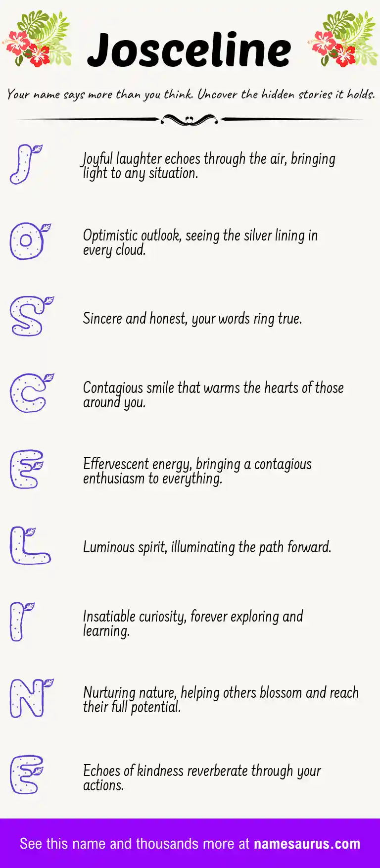 Acrostic poem about Josceline.