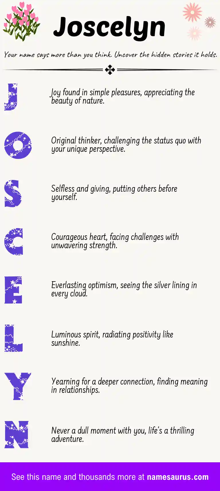 Acrostic poem about Joscelyn.