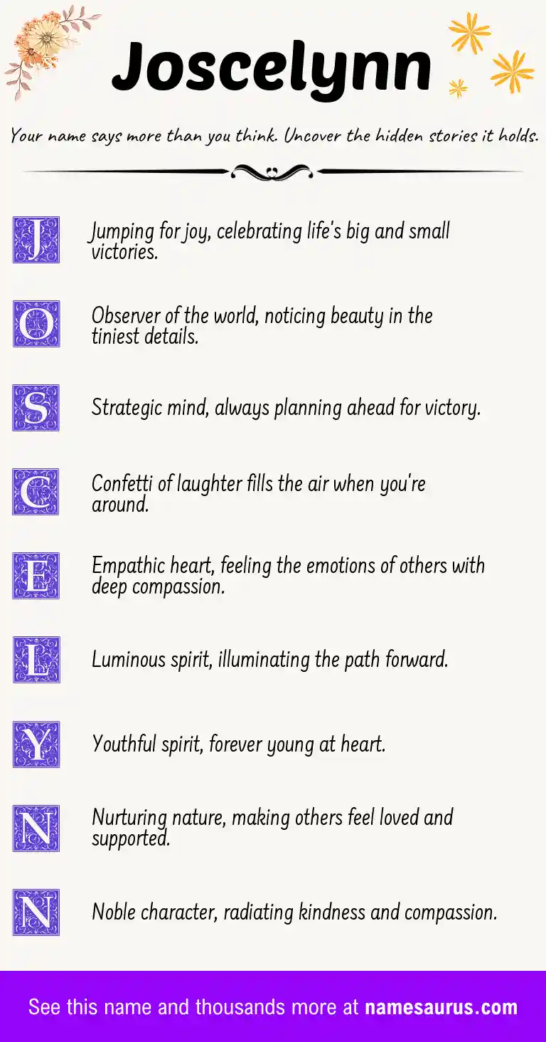 Acrostic poem about Joscelynn.