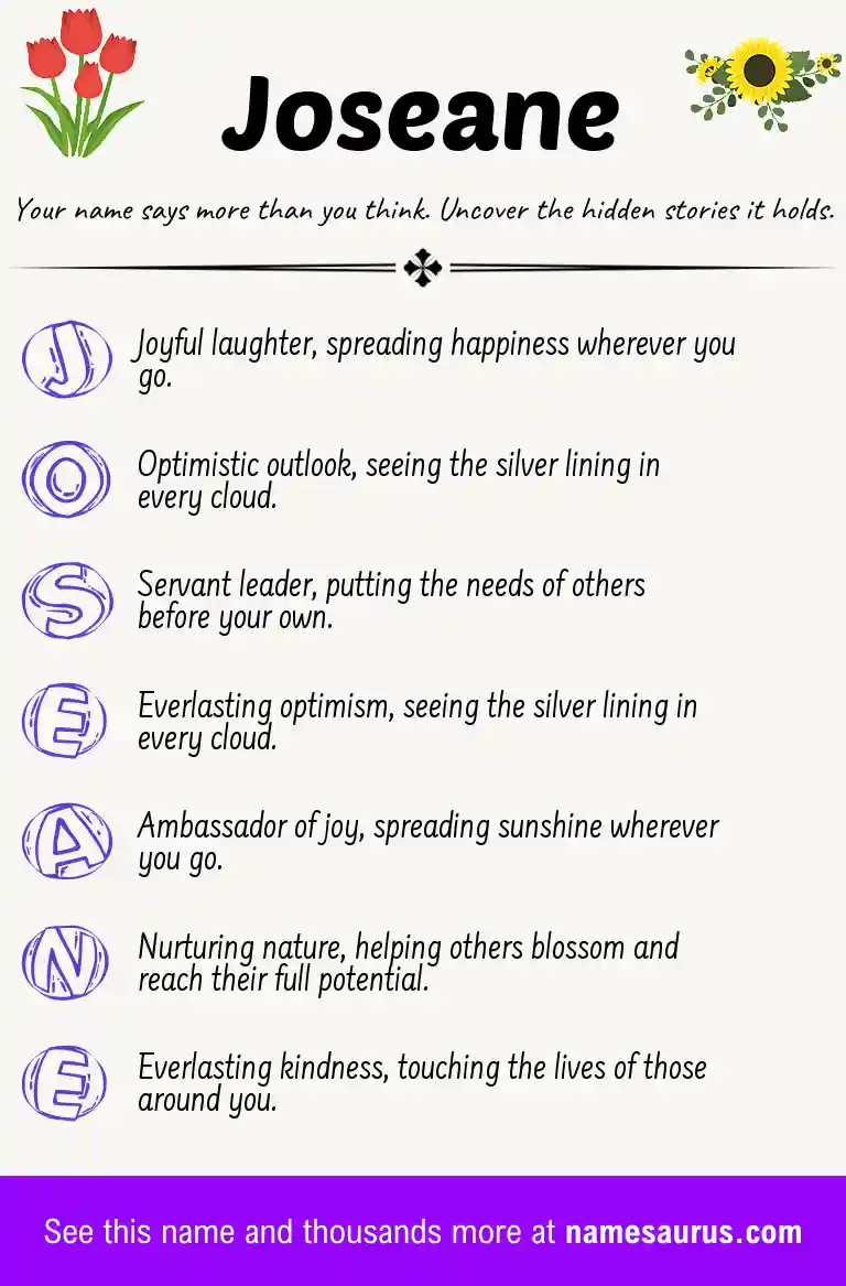 Acrostic poem about Joseane.