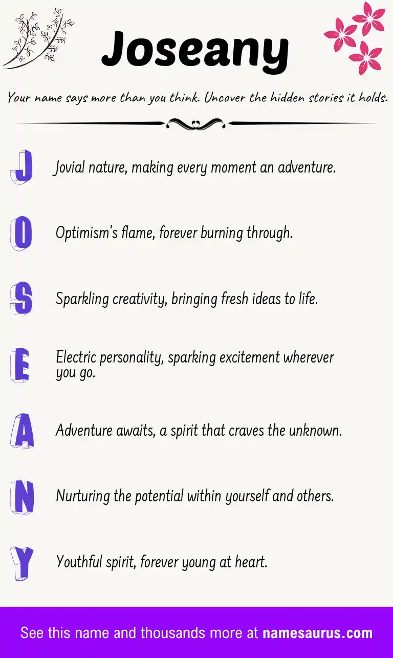 Acrostic poem about Joseany.