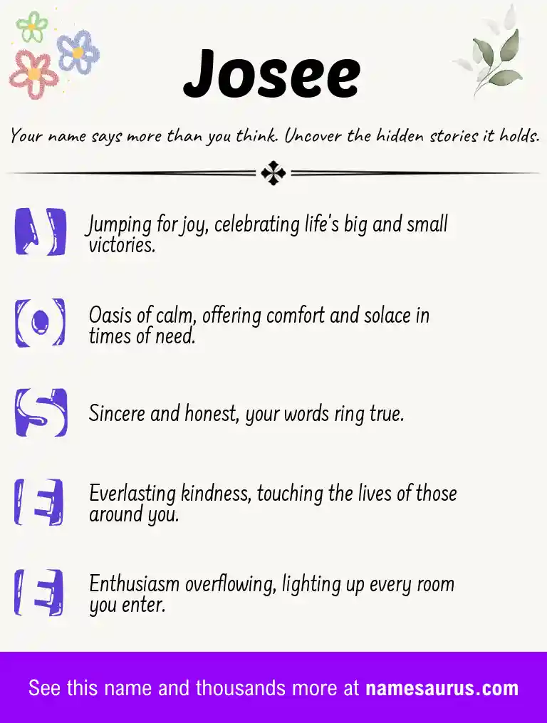 Acrostic poem about Josee.
