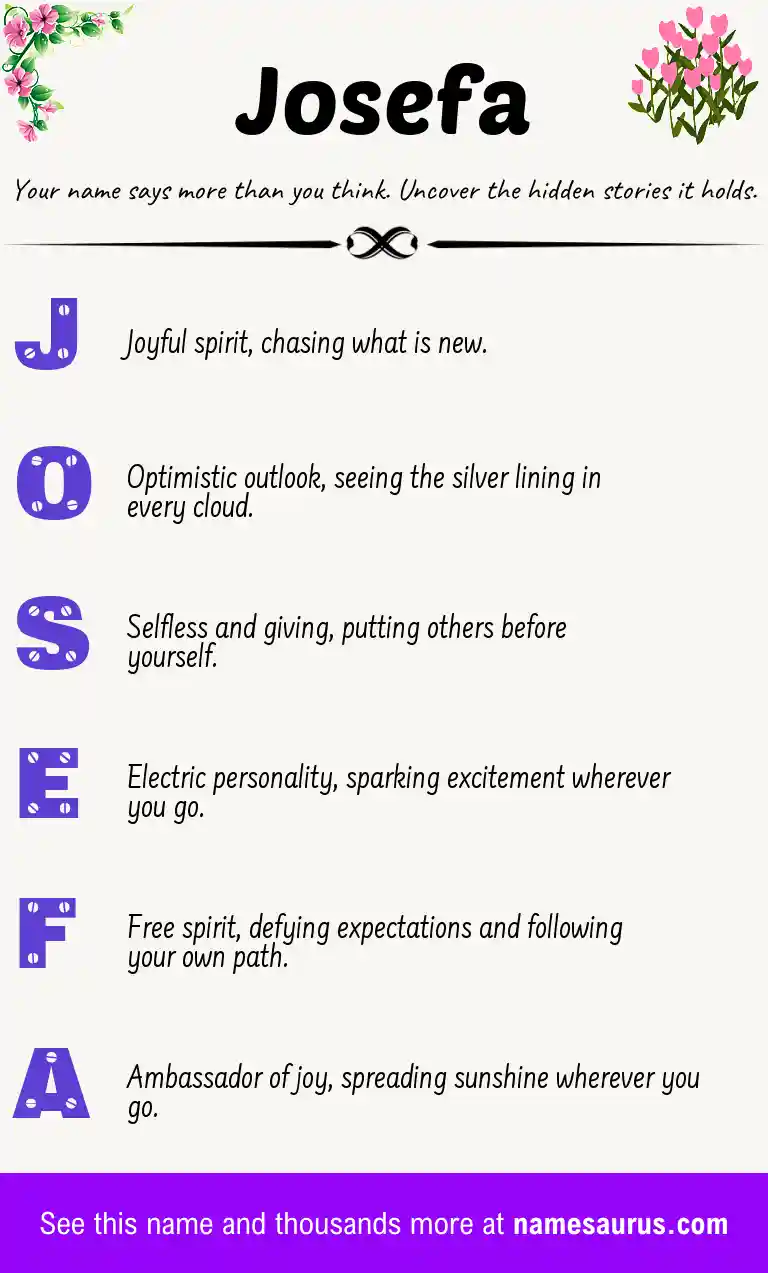 Acrostic poem about Josefa.