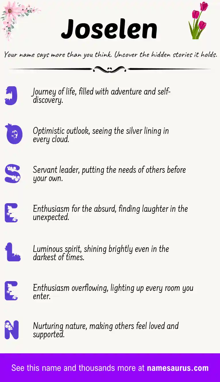 Acrostic poem about Joselen.