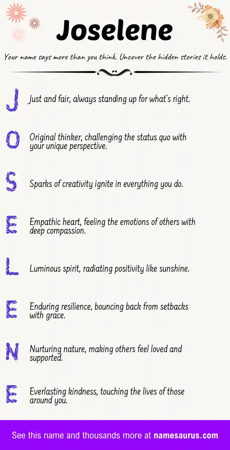 Acrostic poem about Joselene.