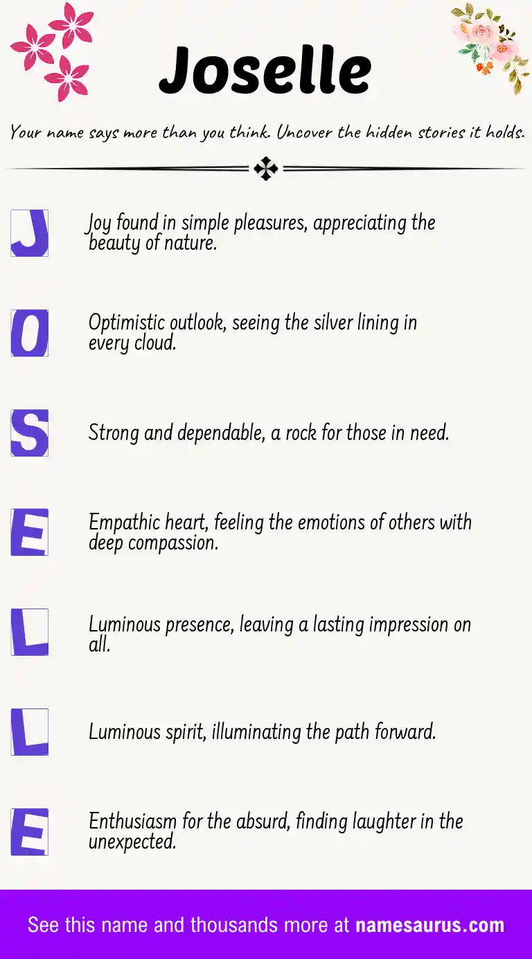 Acrostic poem about Joselle.