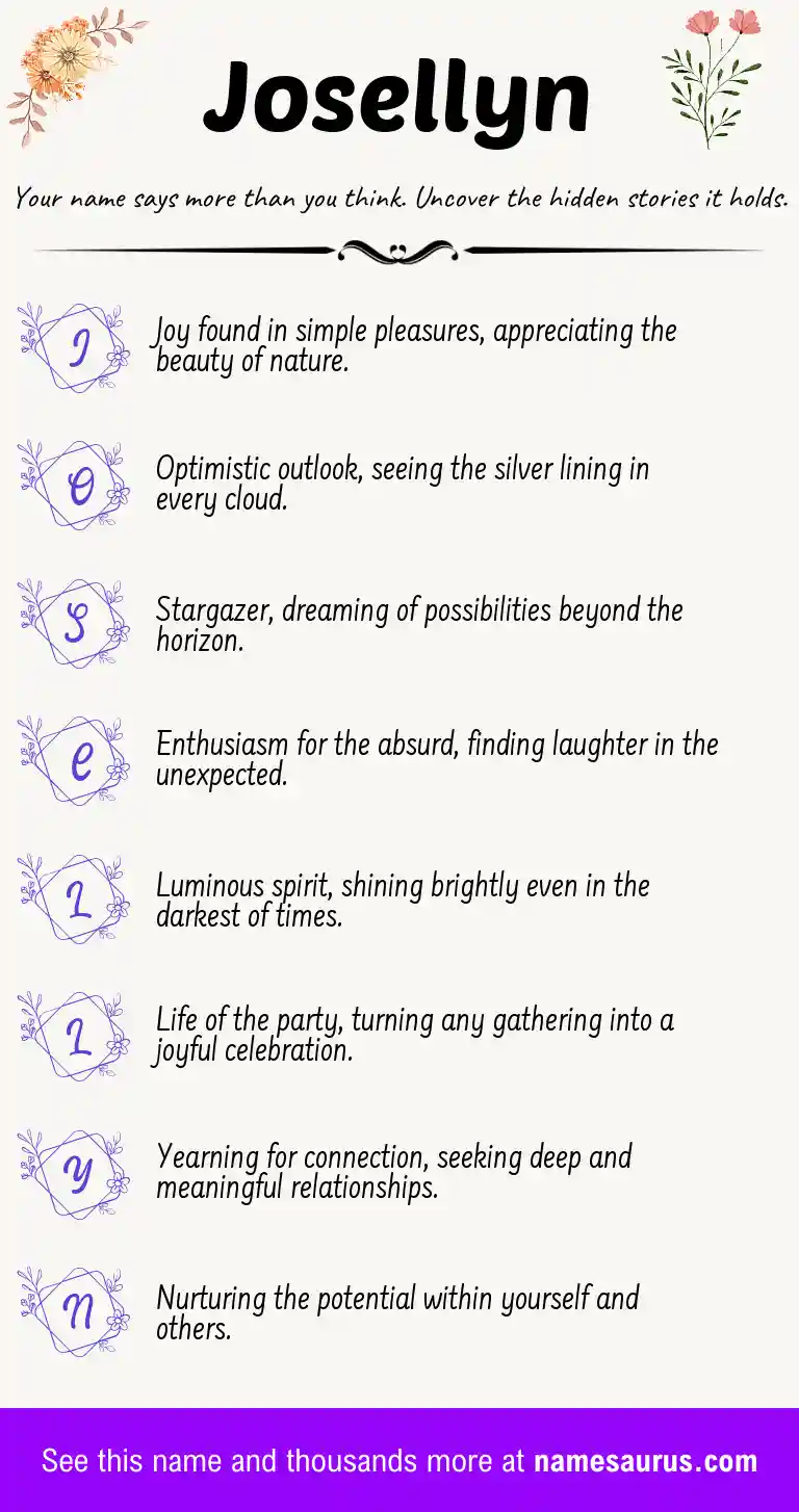 Acrostic poem about Josellyn.