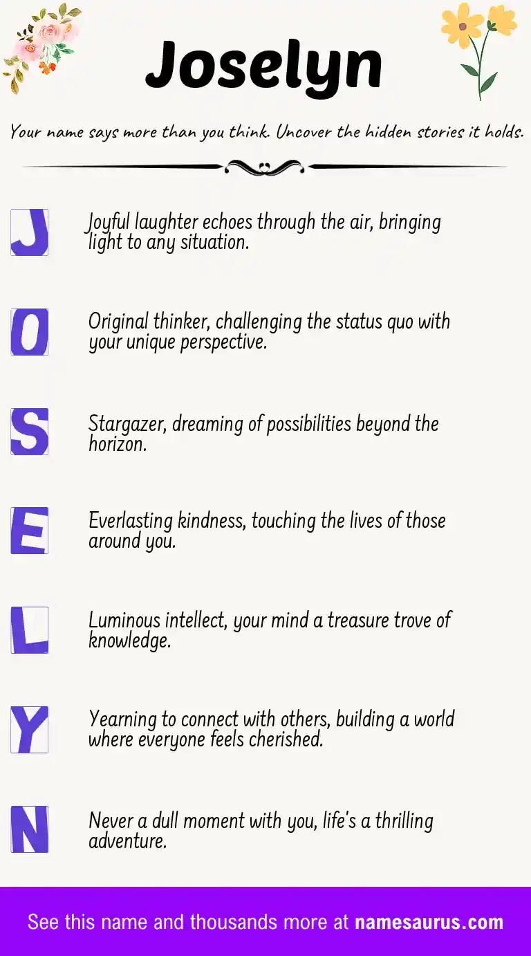 Acrostic poem about Joselyn.