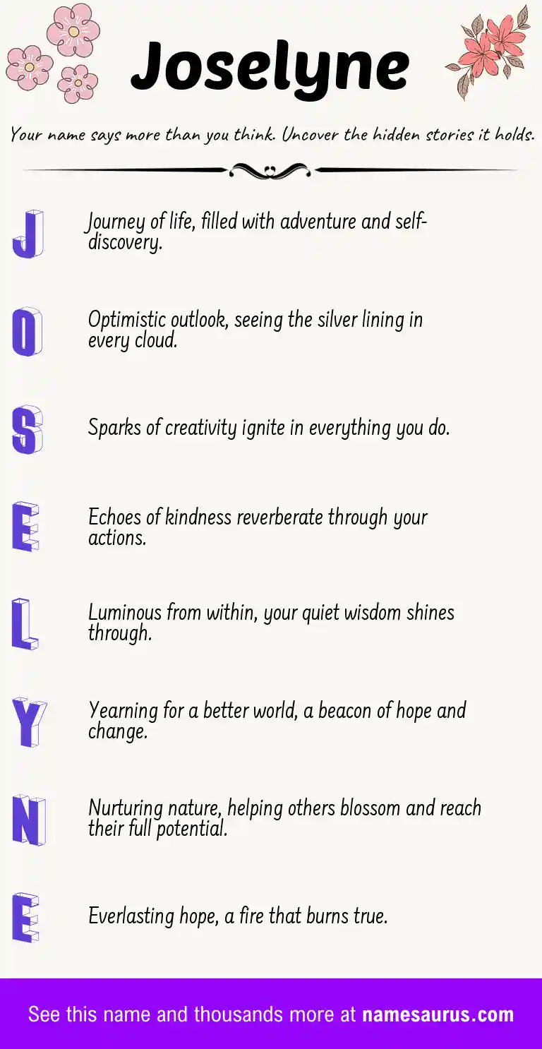 Acrostic poem about Joselyne.
