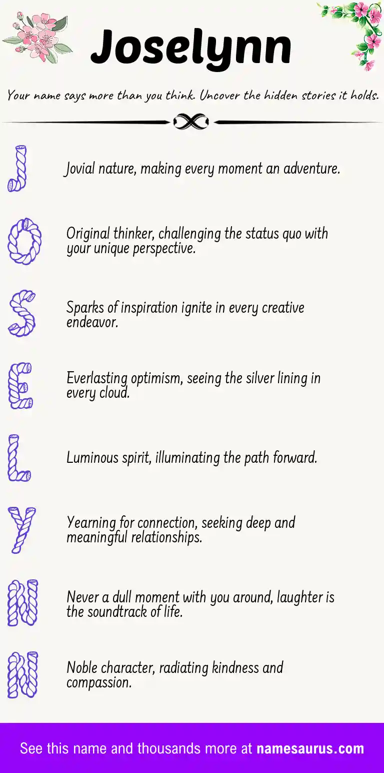 Acrostic poem about Joselynn.