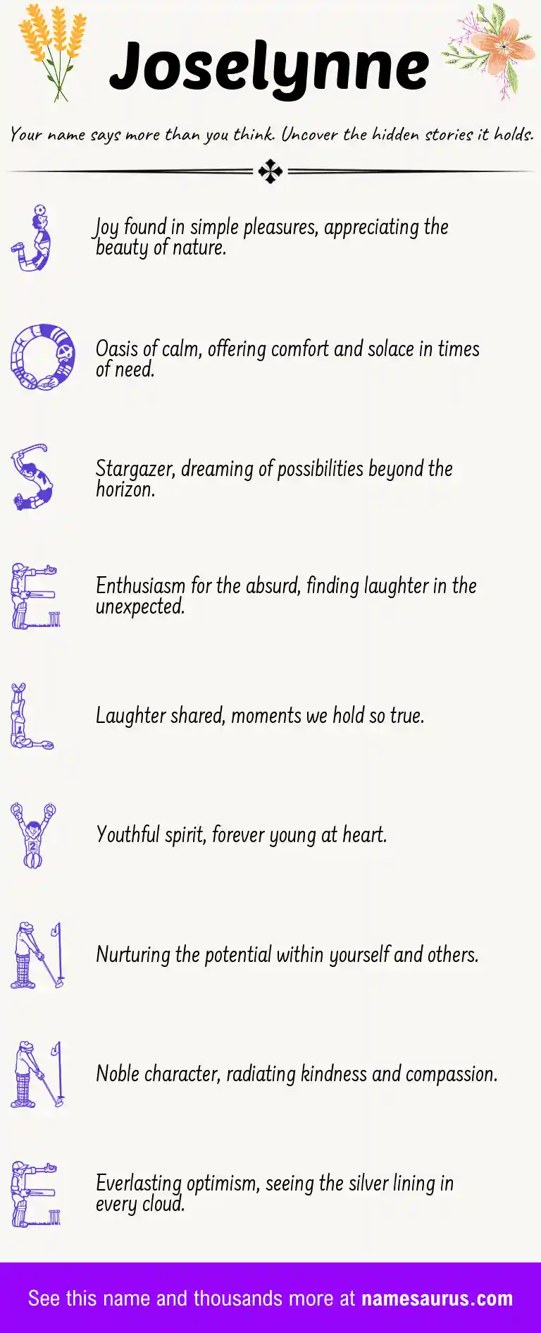 Acrostic poem about Joselynne.