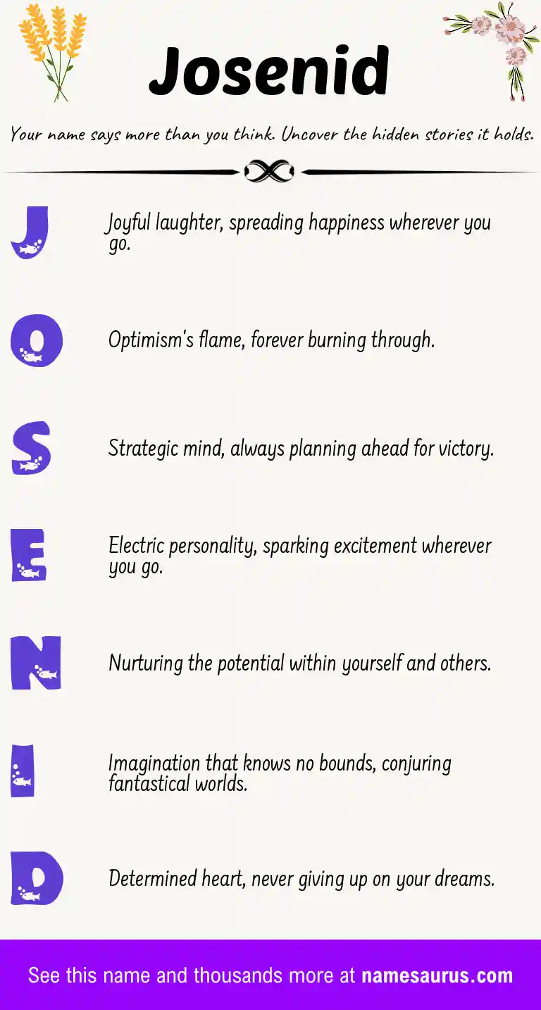 Acrostic poem about Josenid.