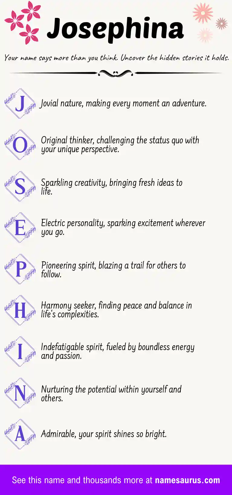 Acrostic poem about Josephina.