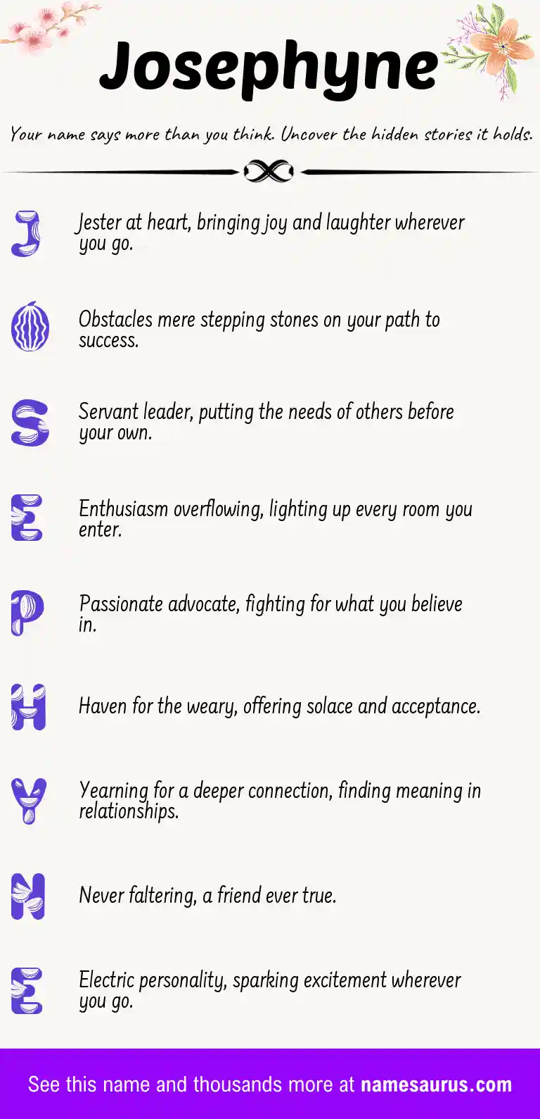 Acrostic poem about Josephyne.