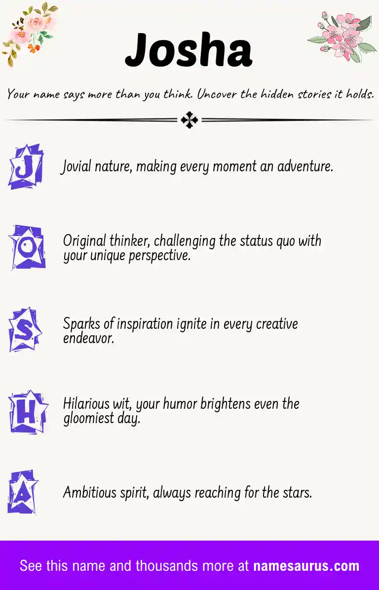 Acrostic poem about Josha.