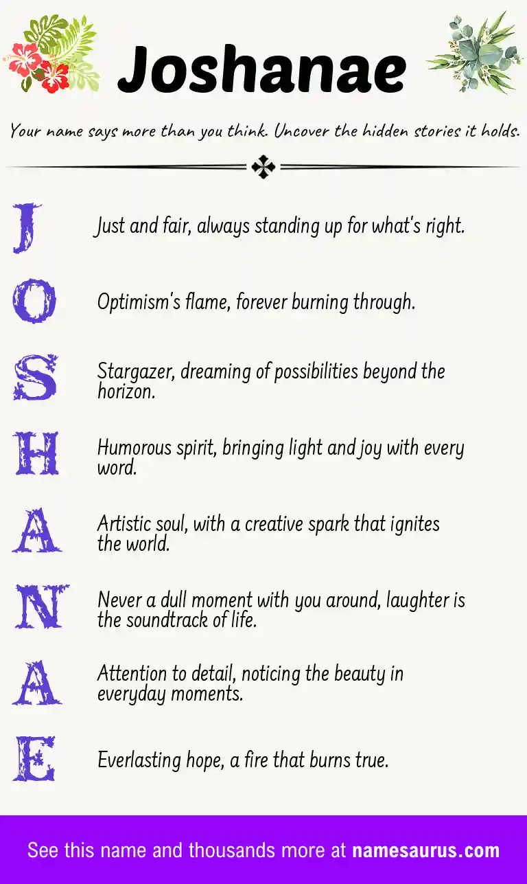 Acrostic poem about Joshanae.