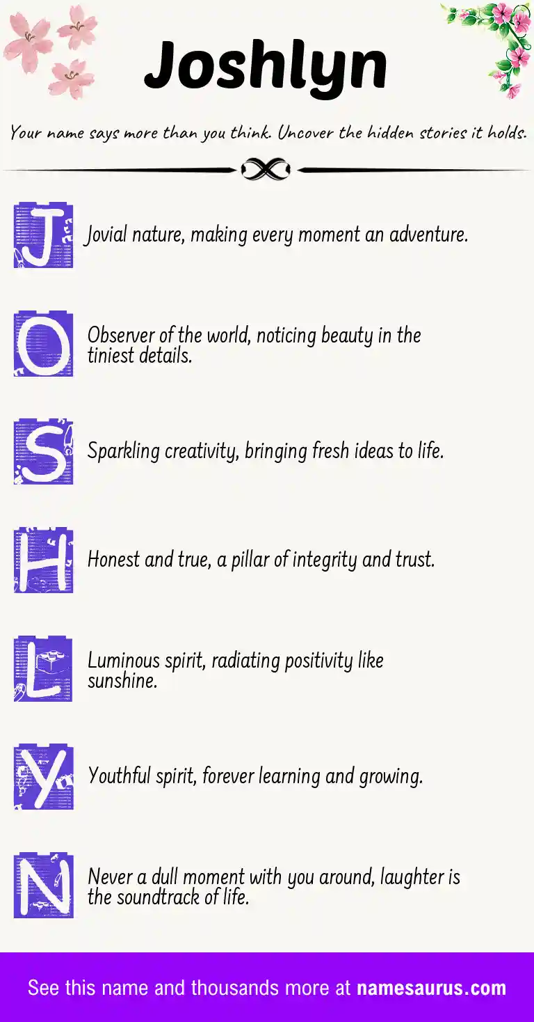Acrostic poem about Joshlyn.