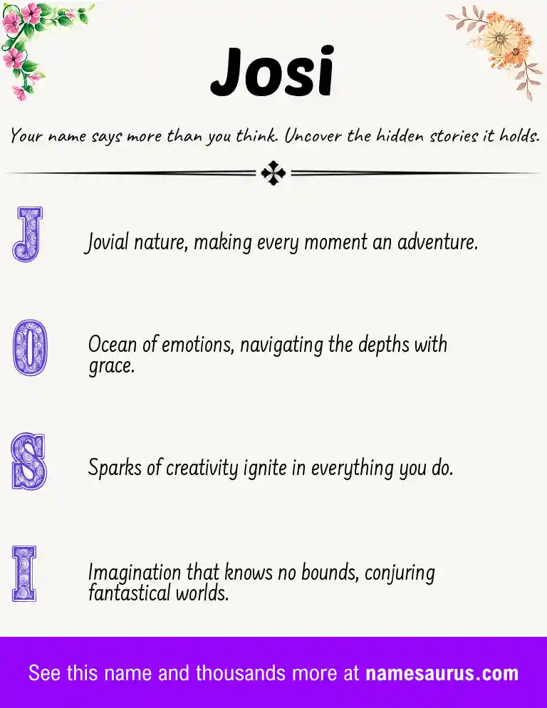 Acrostic poem about Josi.