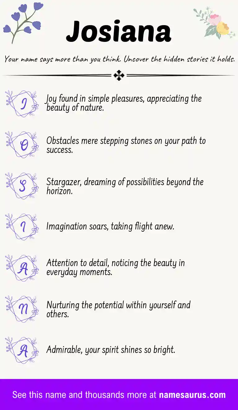 Acrostic poem about Josiana.