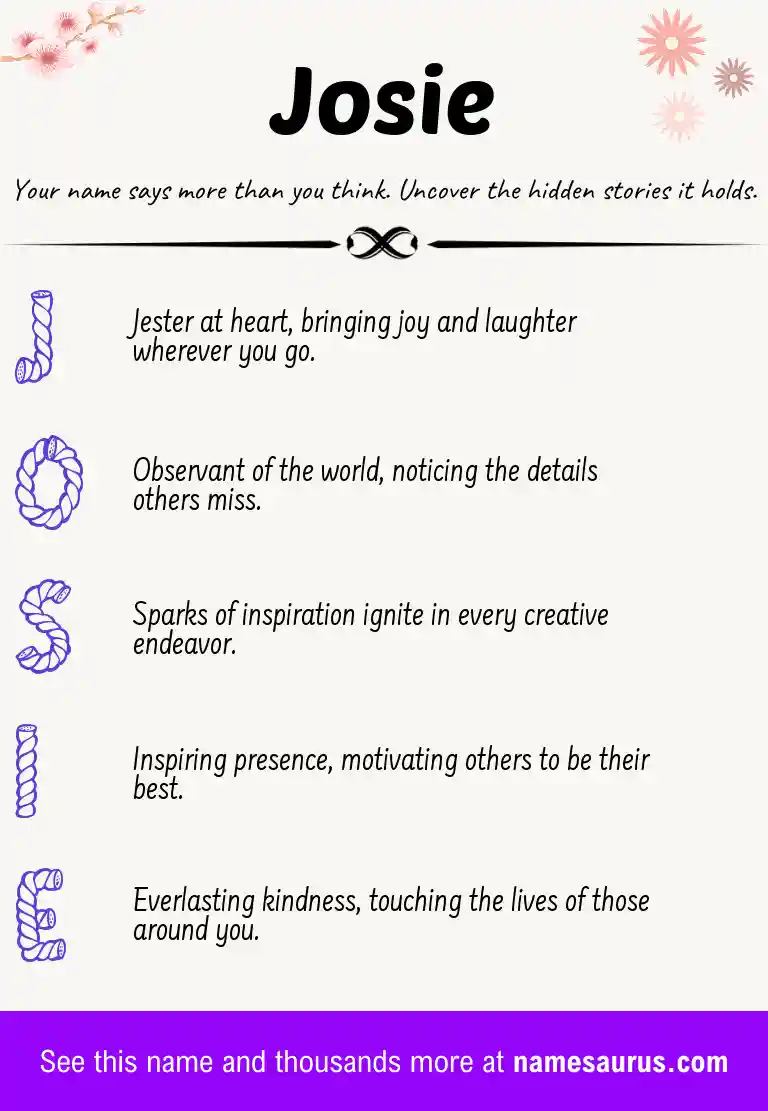 Acrostic poem about Josie.