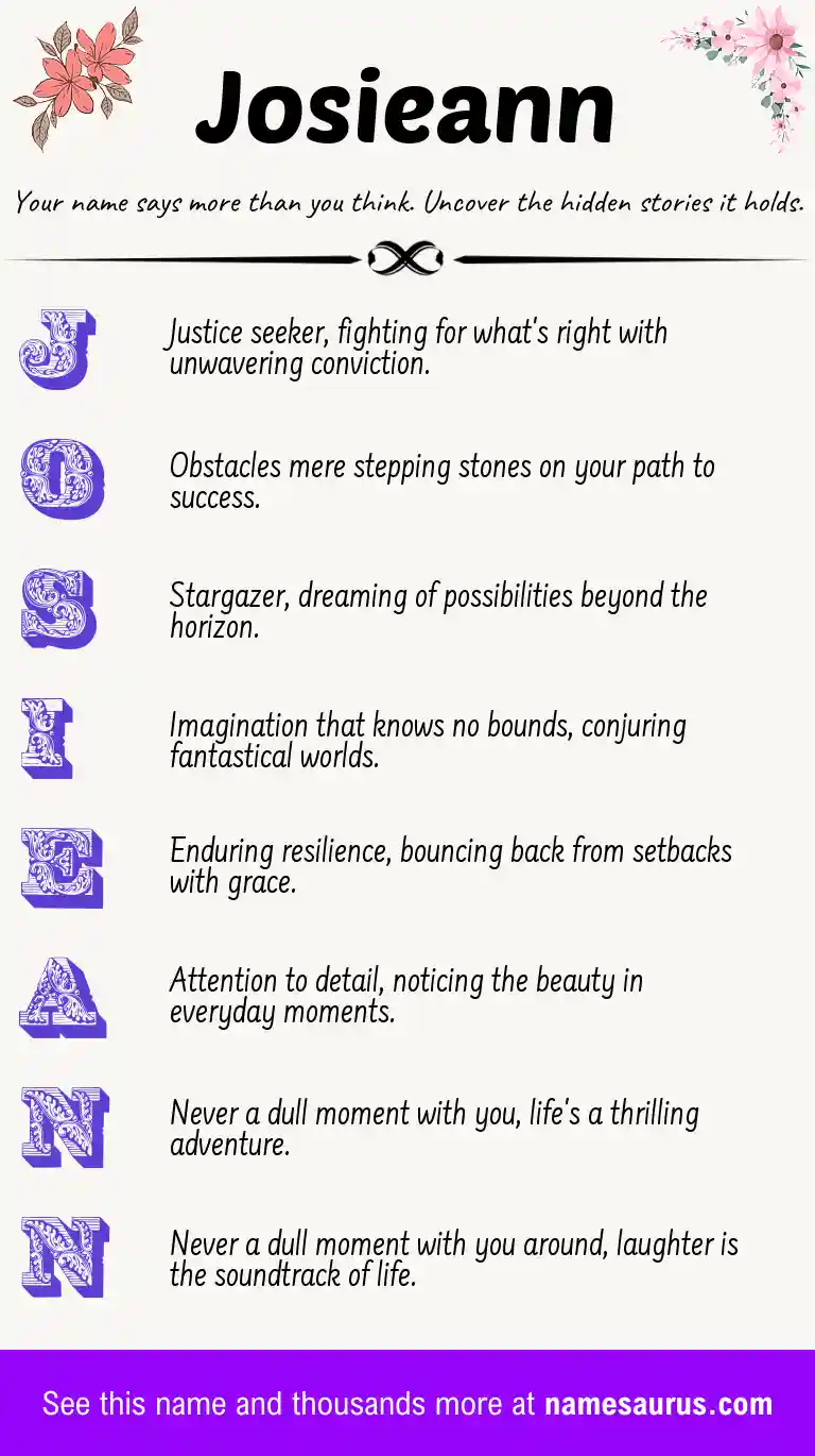 Acrostic poem about Josieann.