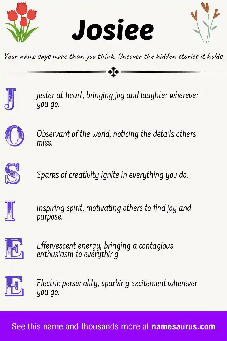 Acrostic poem about Josiee.