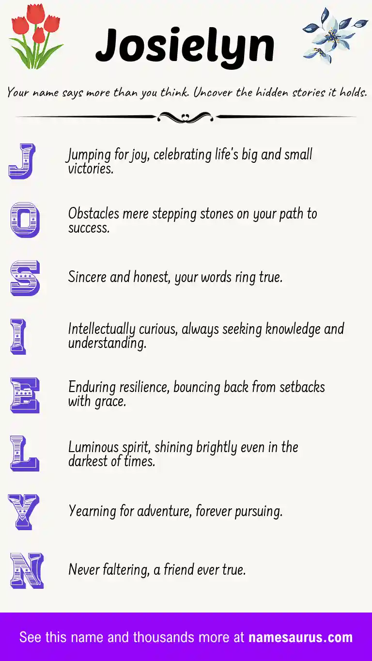 Acrostic poem about Josielyn.
