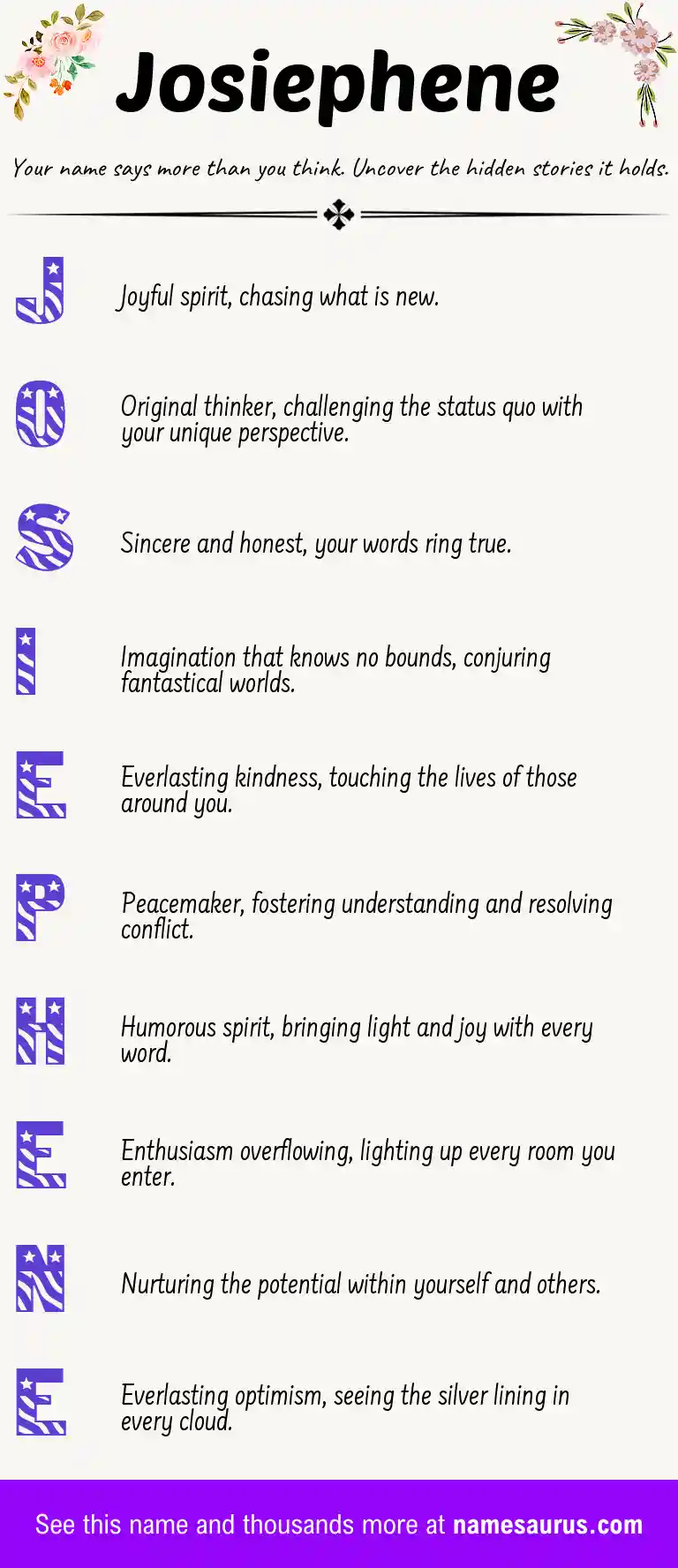 Acrostic poem about Josiephene.