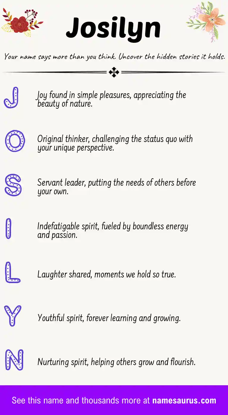 Acrostic poem about Josilyn.