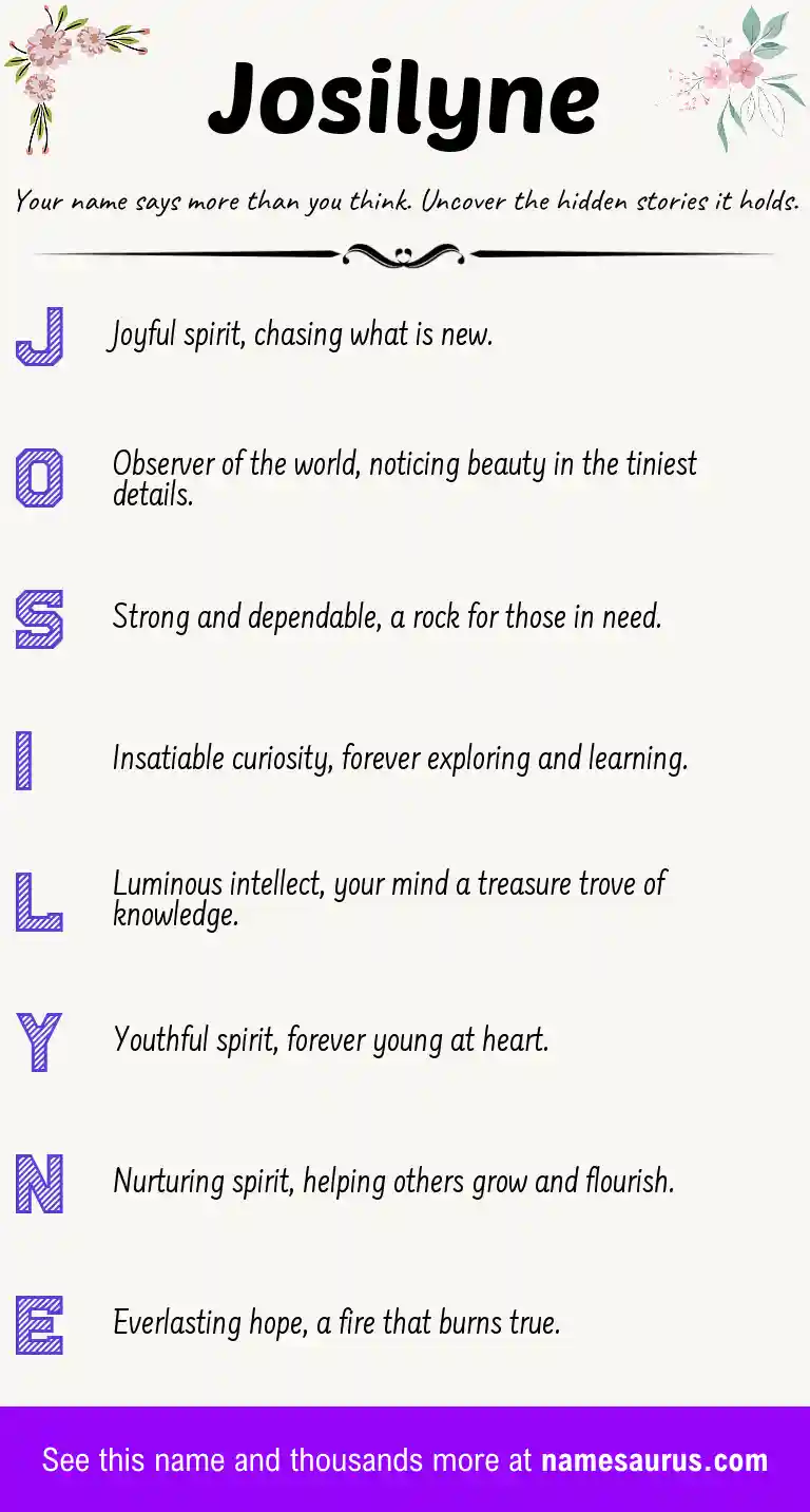 Acrostic poem about Josilyne.
