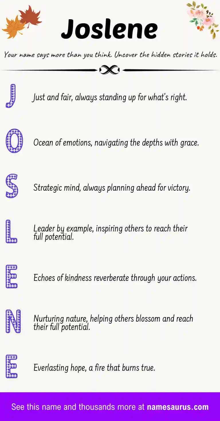 Acrostic poem about Joslene.