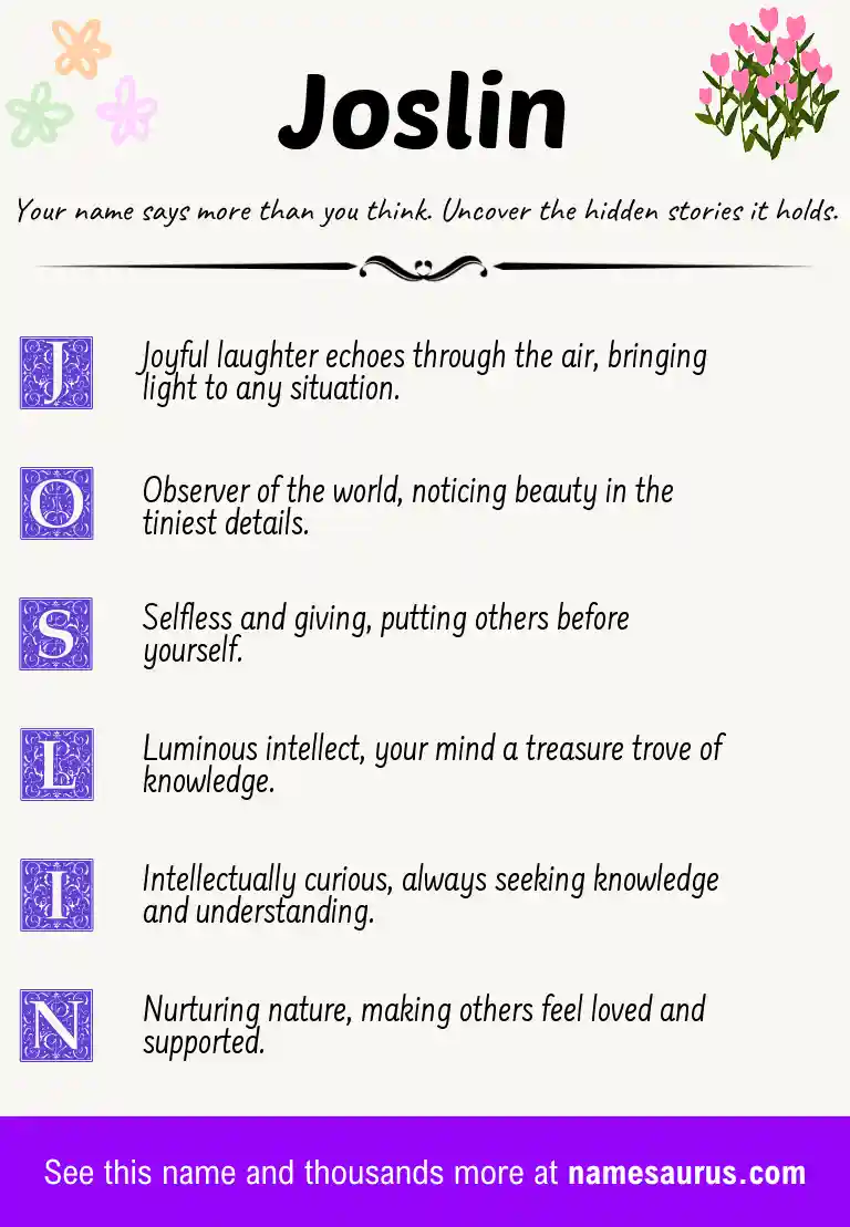 Acrostic poem about Joslin.