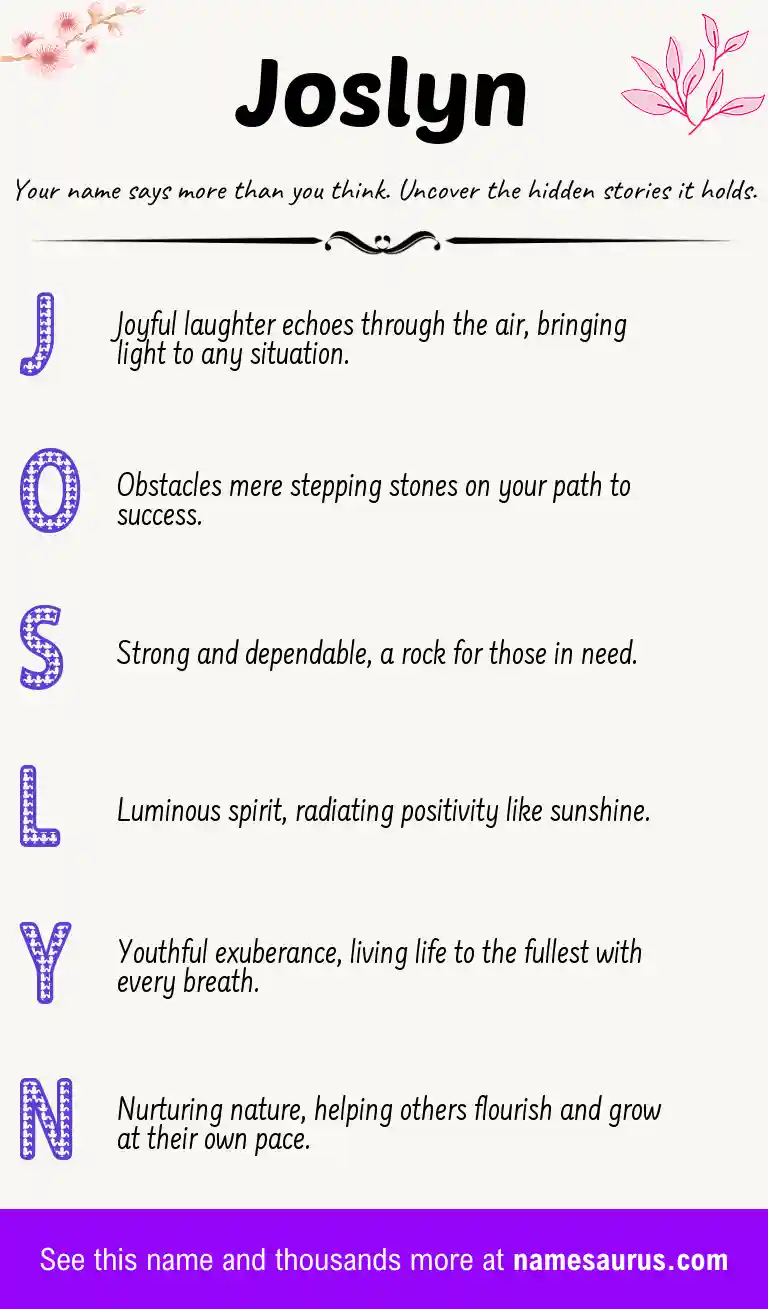 Acrostic poem about Joslyn.