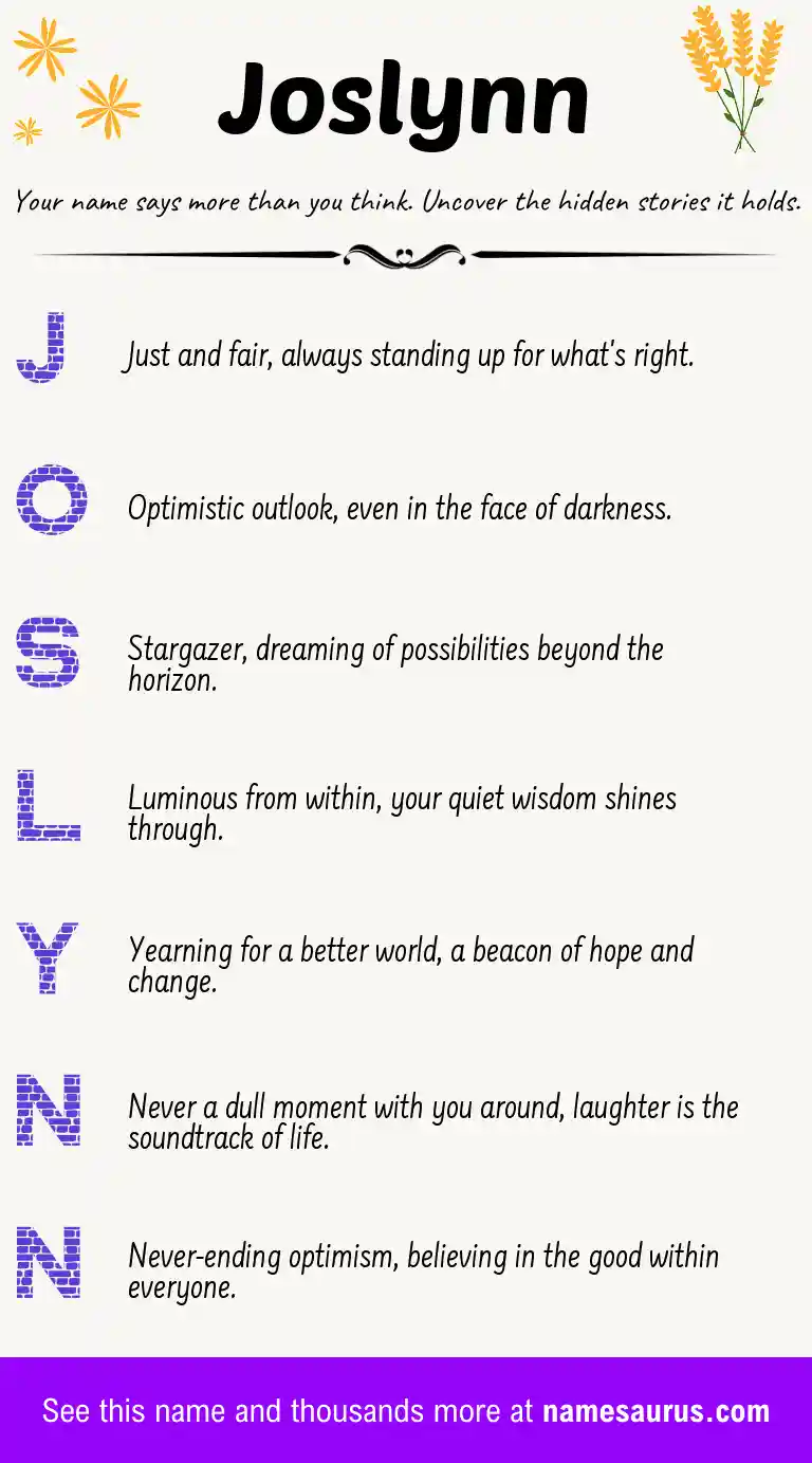 Acrostic poem about Joslynn.