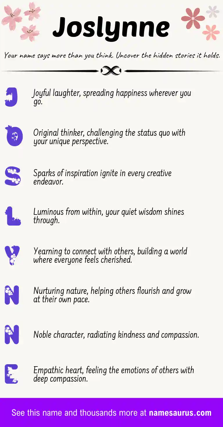 Acrostic poem about Joslynne.