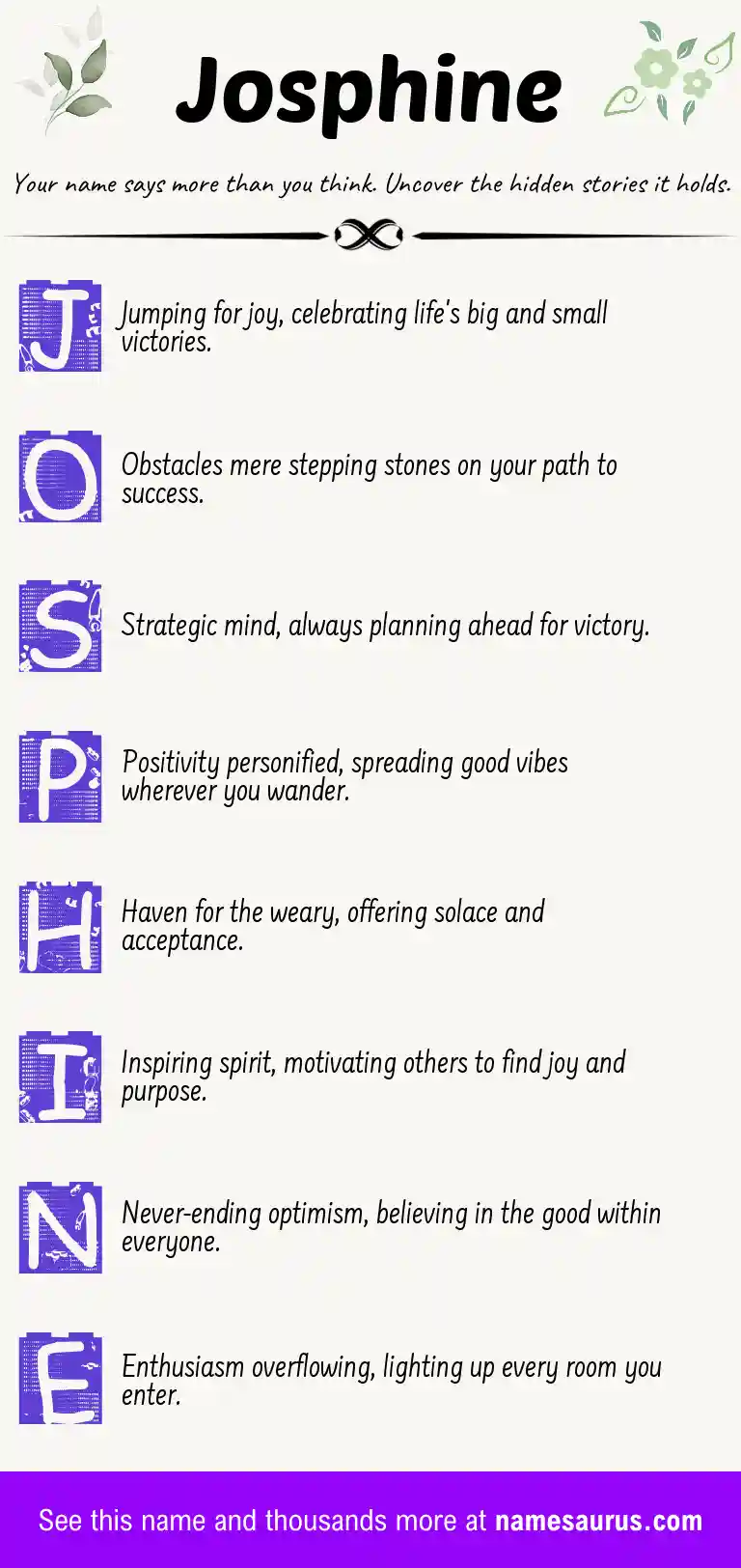 Acrostic poem about Josphine.