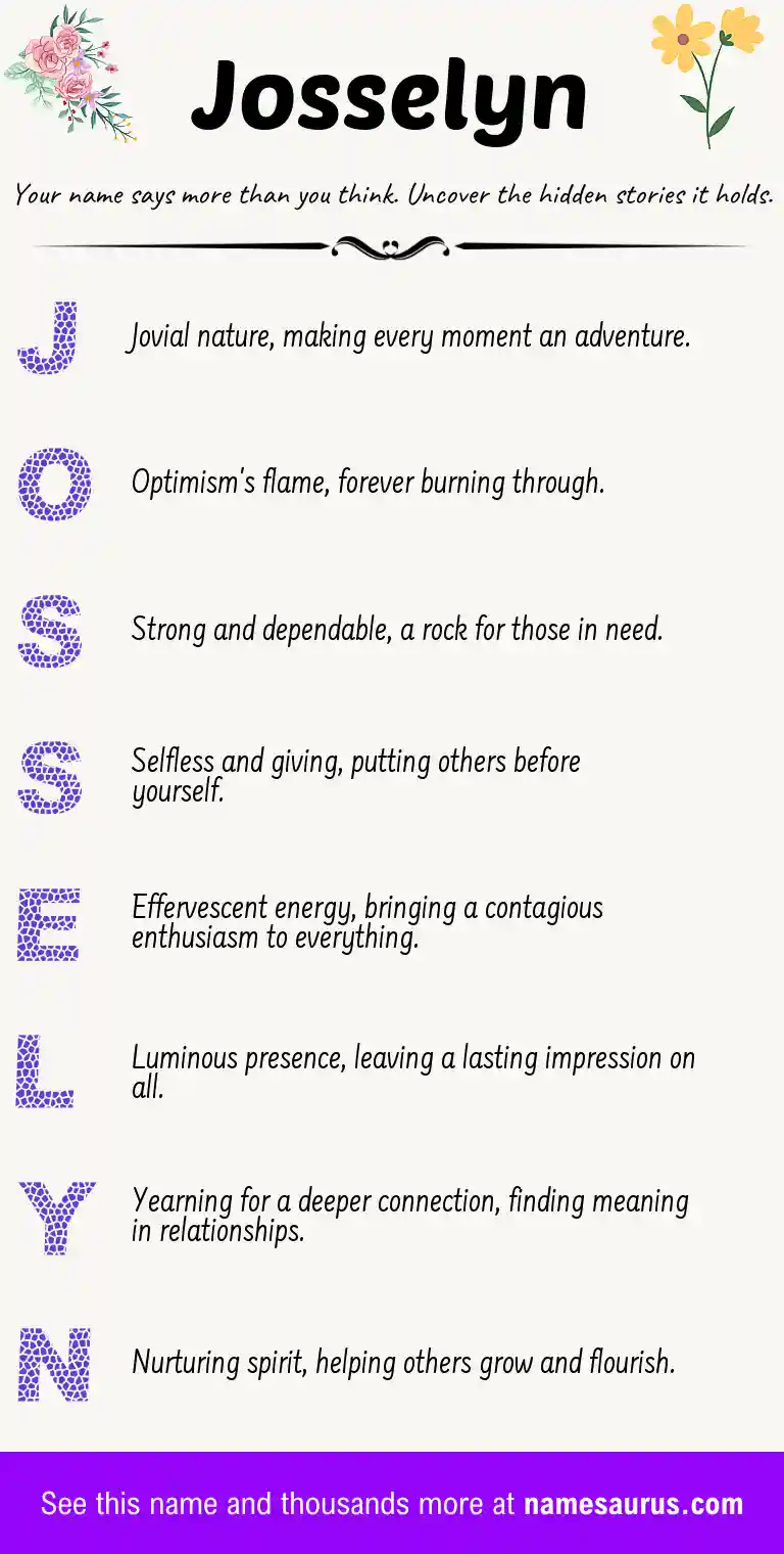 Acrostic poem about Josselyn.