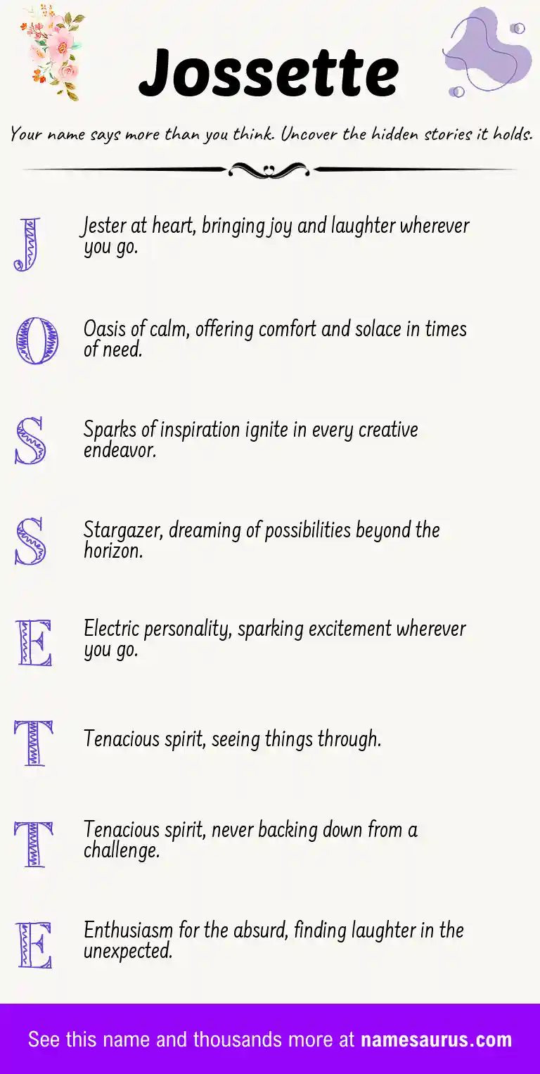 Acrostic poem about Jossette.