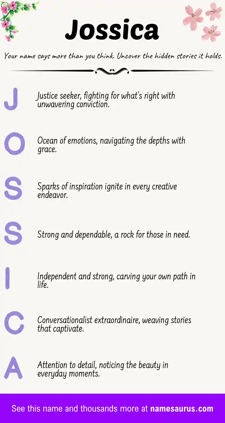 Acrostic poem about Jossica.