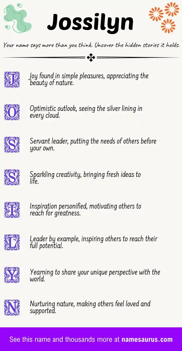 Acrostic poem about Jossilyn.