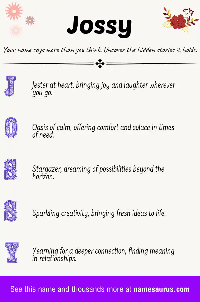 Acrostic poem about Jossy.