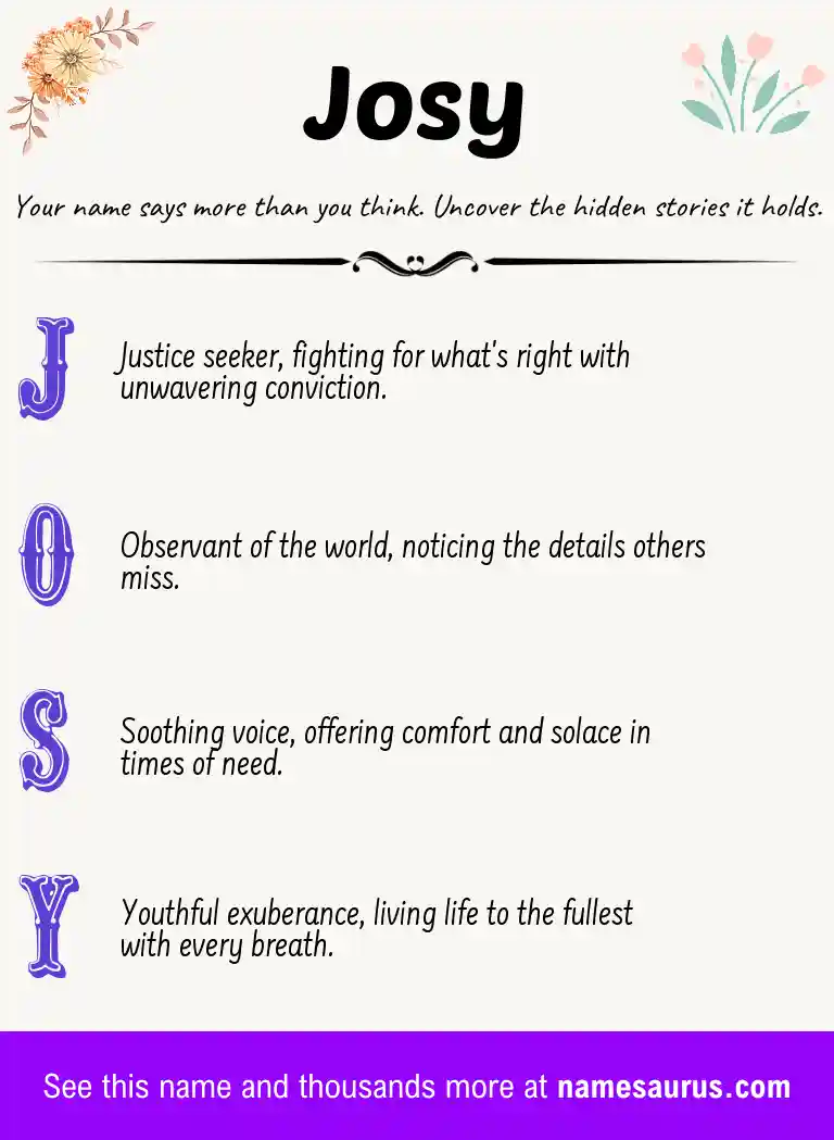 Acrostic poem about Josy.